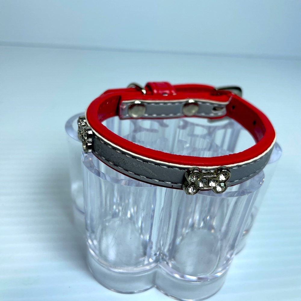 Rhinestone Bone Dog Collar for Toy Breed Puppy Bling Necklace Adjustable
